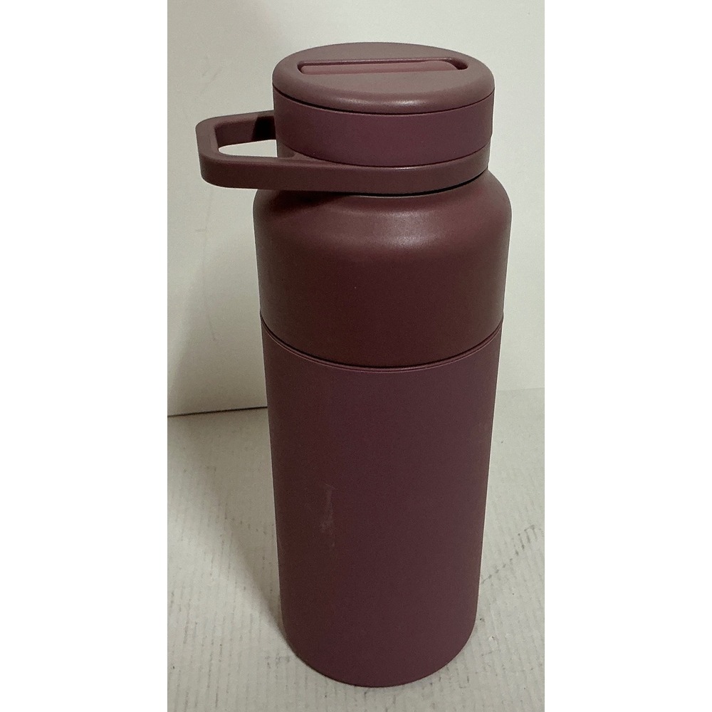 BruMate Rotera Water Bottle Rose Taupe Stainless Steel 35oz Twist Straw Lid